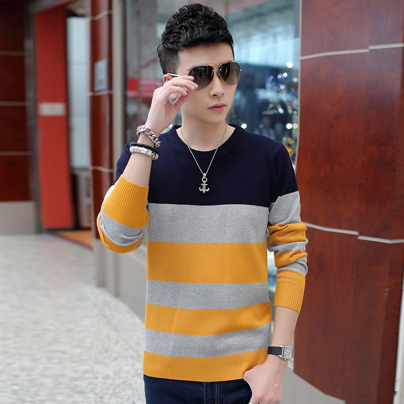 春秋季韩版潮流针织毛衣长袖t恤