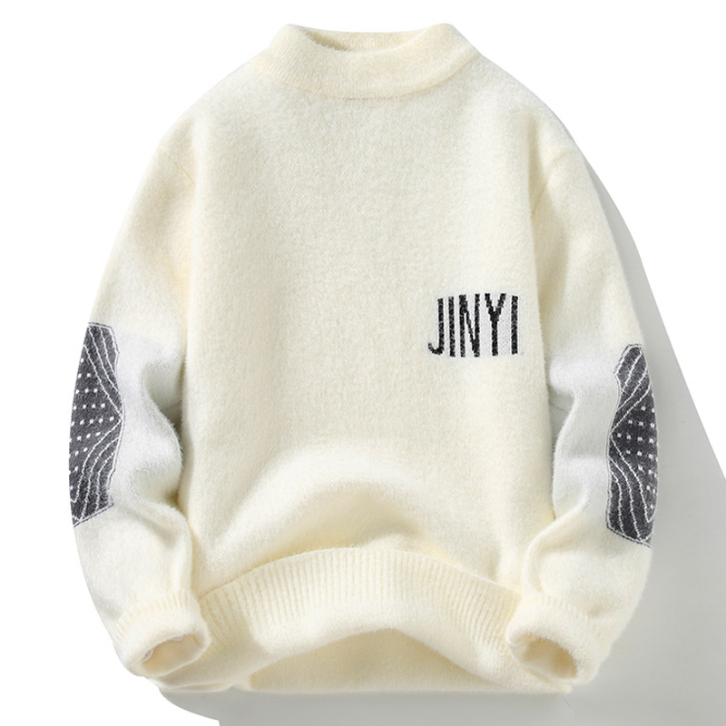 秋冬季新款男士长袖韩版T恤针织衫加绒加厚青少年毛衣打底衫男装