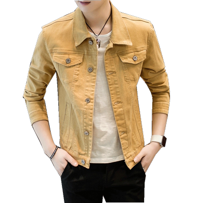 春秋季新款潮流个性翻领牛仔外套