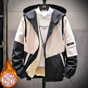 外套秋冬季 加绒加厚工装 2025新款 潮流帅气衣服冬装 男夹克 韩版 男士