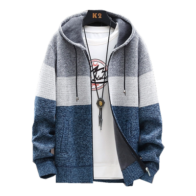 秋季针织衫男士开衫外套加绒加厚