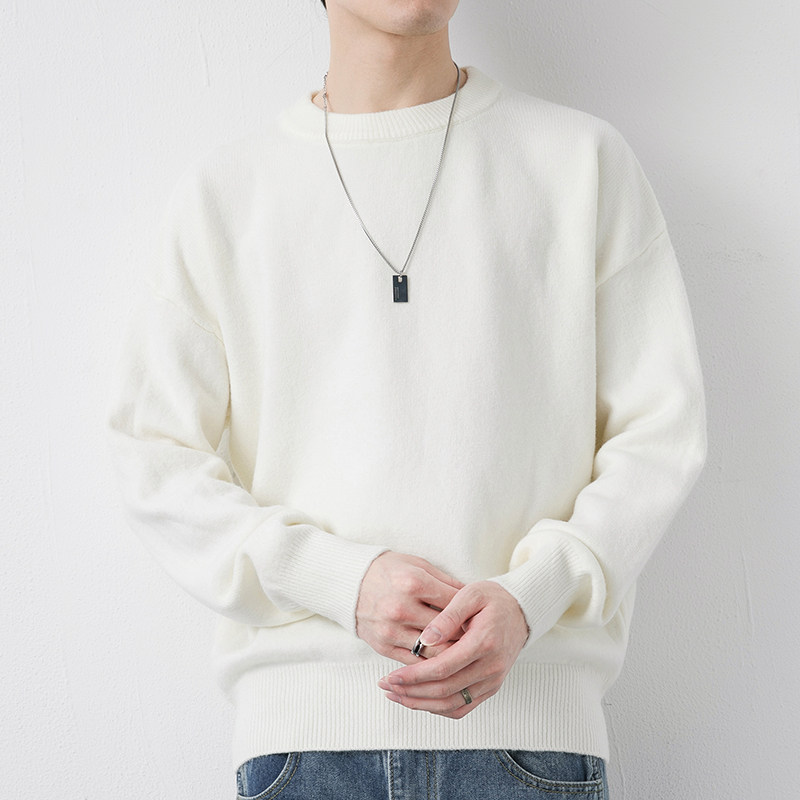 纯色毛衣男士2025秋冬季韩版潮流春秋加厚内搭白色针织打底衫线衣