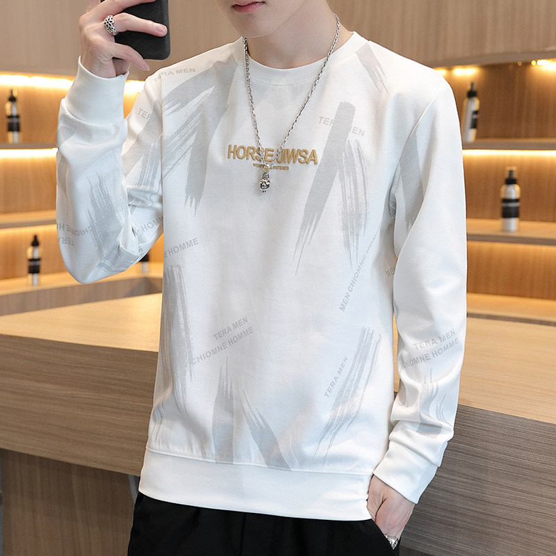 青少年卫衣男圆领潮流春装上衣服初中高中学生打底衫帅气长袖t恤