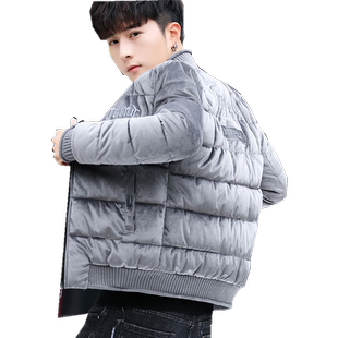 金丝绒棉衣男士外套冬季2025新款羽绒棉服青年韩版帅气短款男棉袄