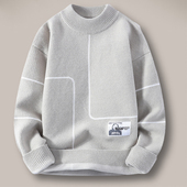 毛衣青少年学生打底针织衫 加绒加厚款 秋冬季 男士 半高领潮流上衣衫