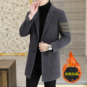 秋冬高端格子男士 呢子大衣男 潮流2025冬季 毛呢风衣外套中长款 韩版