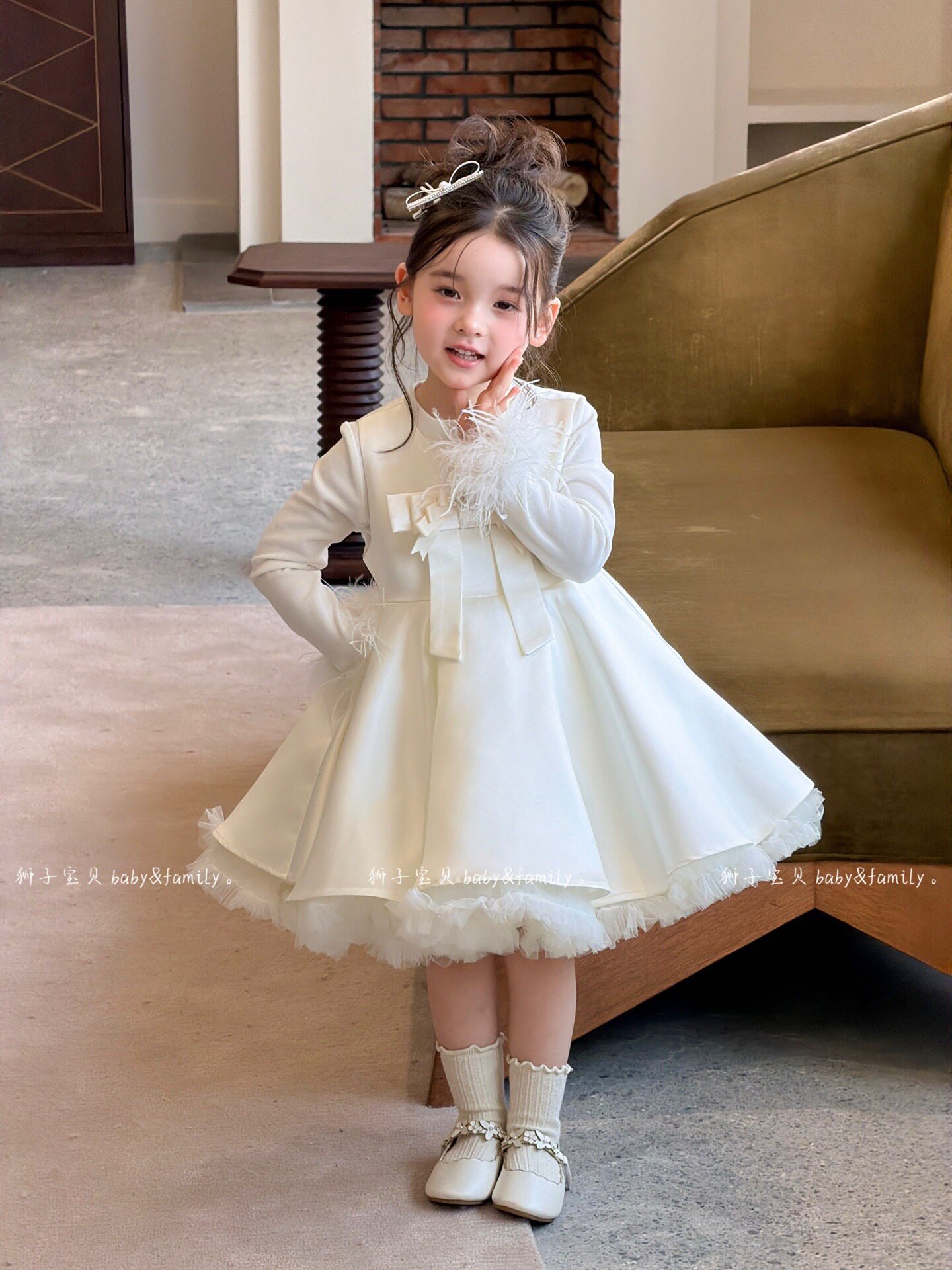 2026秋季新款女童花童晚礼服儿童公主裙蓬蓬生日裙女孩图片