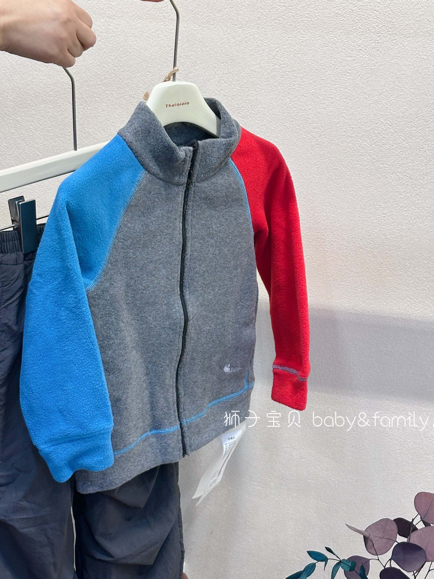 2025冬季新款儿童韩版撞色摇粒绒外套男童梭织加绒长裤男孩