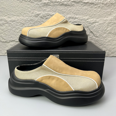 欧洲站一脚蹬男士德比包头拖