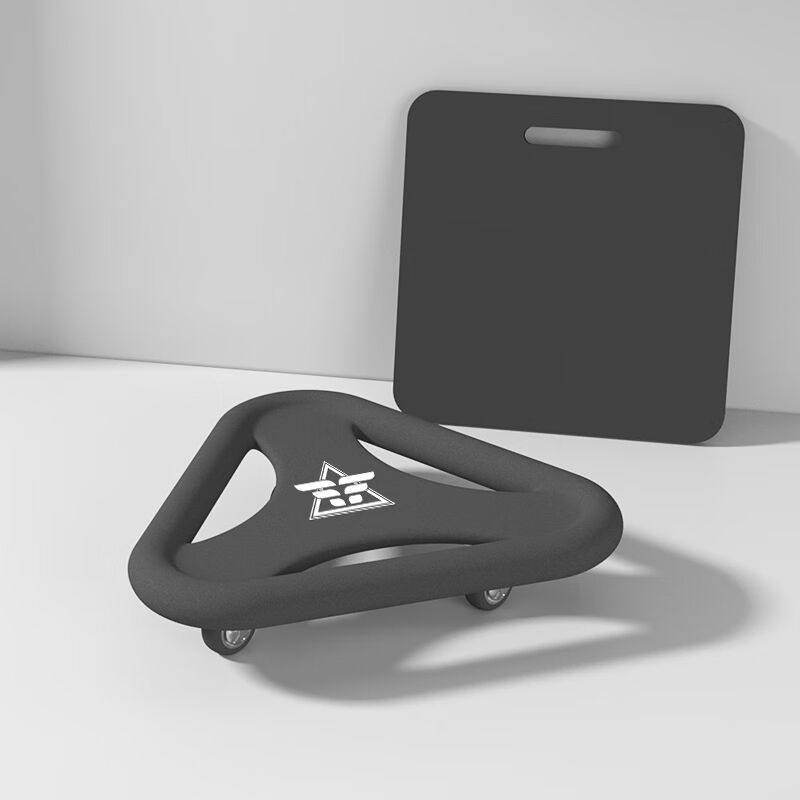 猫乐鱼健腹盘练腹肌健身器材家用滑盘核心训练神器三轮健腹轮黑色