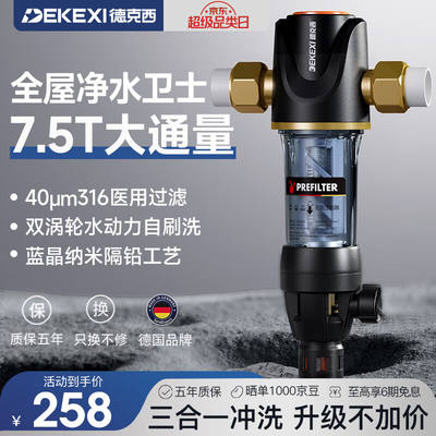 德克西（DEKEXI）前置过滤器家用净水器反冲洗全屋自来水滤水机简