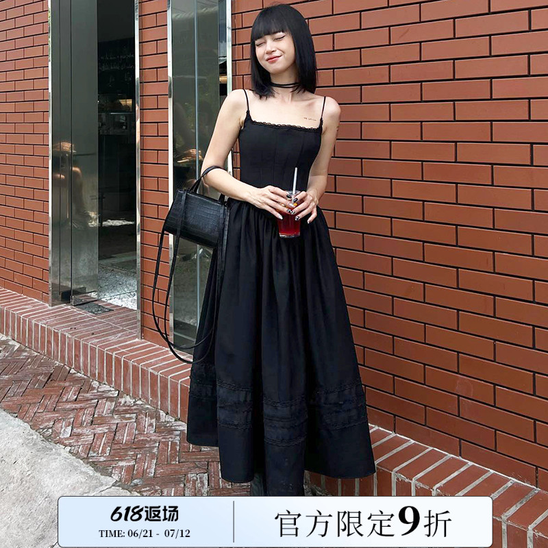 腹黑少女~束腰显瘦百搭吊带长裙