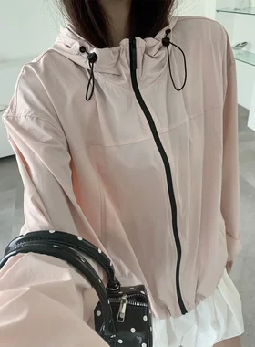 凉感防晒衣女夏季薄款 连帽宽松透气显瘦百搭户外防晒外套ZMC