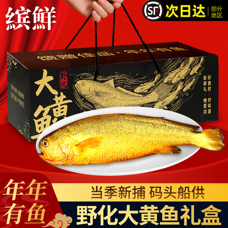 黄花鱼礼盒新货野化大黄花鱼新鲜冷冻水产鲜活冰鲜过年年货送礼品,水产肉类/新鲜蔬果/熟食,黄鱼,淘宝优惠券,粉丝福利购,淘宝优惠卷