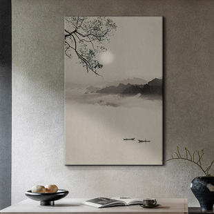原创茶室挂画禅意中国风新中式 饰画民宿餐厅山水诗意 玄关侘寂风装
