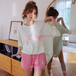 ICYNUDE官方店浅薄荷绿蝴蝶结T恤设计感宽松短袖上衣女夏新款