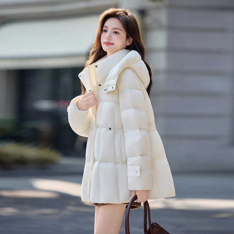 她之蝶女装新款淑女坊官网正品2025大码时尚保暖加厚羽绒服外套