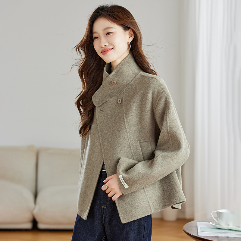 品牌苏昔然彩女装2025新款大码女装时尚双面羊毛大衣女毛呢外套