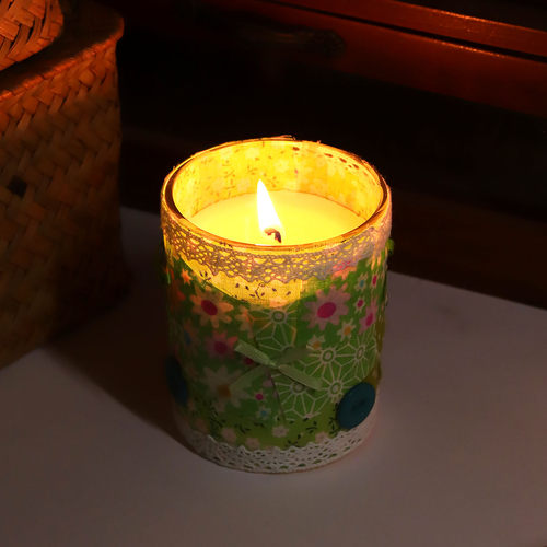 碎花布拼布香薰蜡烛女生生日礼物