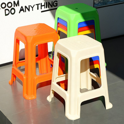 摊位塑料凳子55CM坐高加厚车间商业聚会饭店美食街可叠放广东省凳