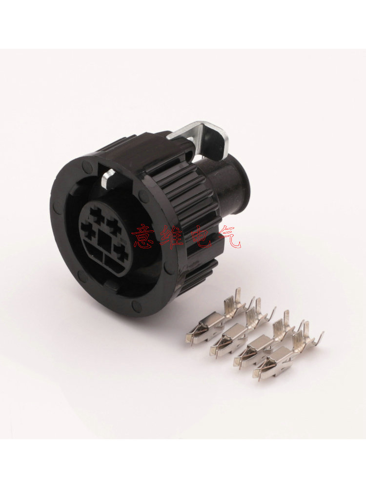 4PIN车用线束连接器插头 汽车圆形塑料胶壳 含端子DJ7049B-3.5-21