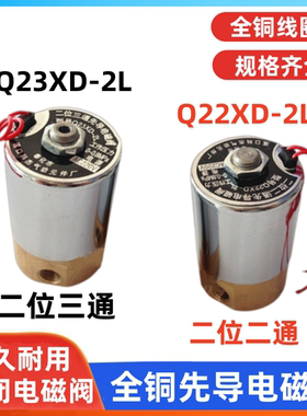 Q22XD-2L二位二通电磁阀Q23XD-2L二位三通先导式电磁阀 220V 24V