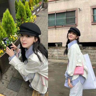 CA4LA日本鸭舌帽女章若楠fever同款报童帽子羊毛呢贝雷帽复古时尚