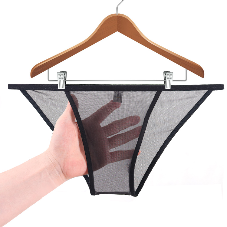 一片式透明内裤男网纱三角裤低腰