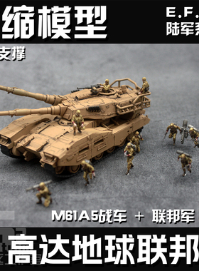微缩144 100 60高达地球联邦军重力战线GTO08小队M61A5战车场景