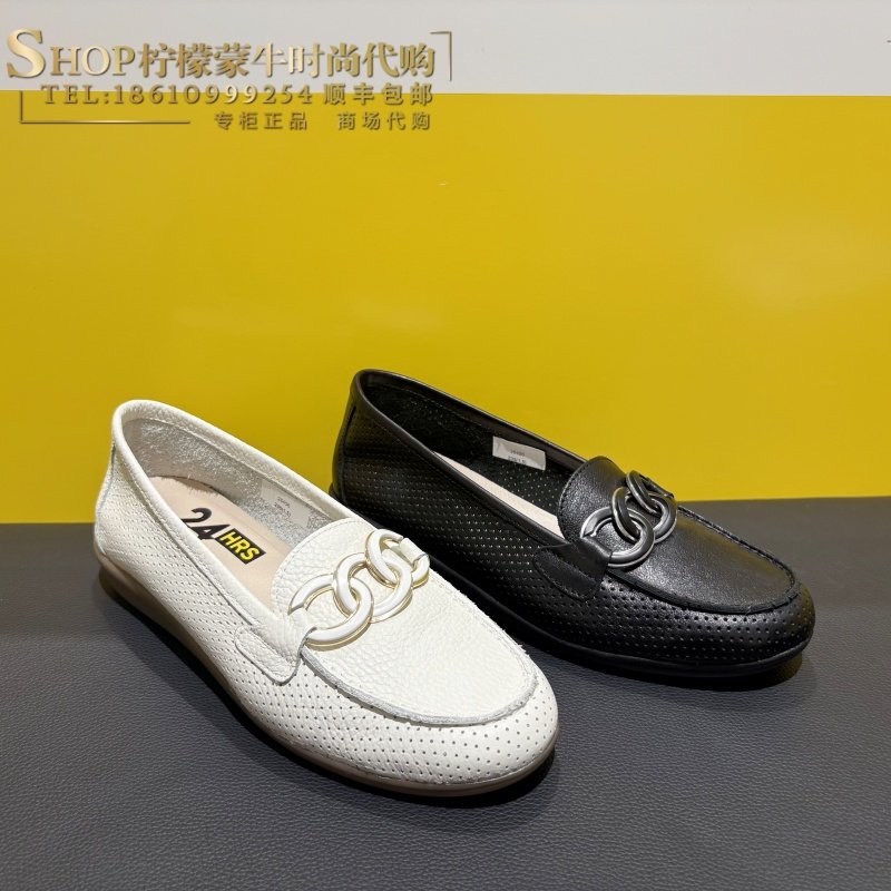 24Hrs/24小时专柜正品女鞋夏季镂空透气经典款平底单鞋26458