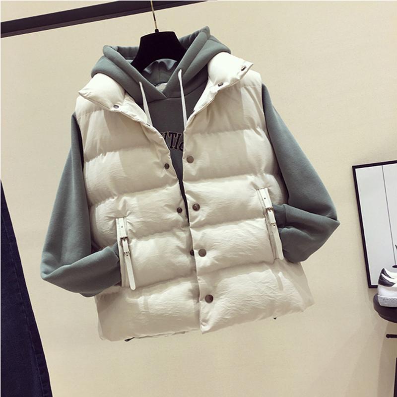 Short demi-season vest with down, jacket, Korean style, plus size Short demi-season vest with down, jacket, Korean style, plus size