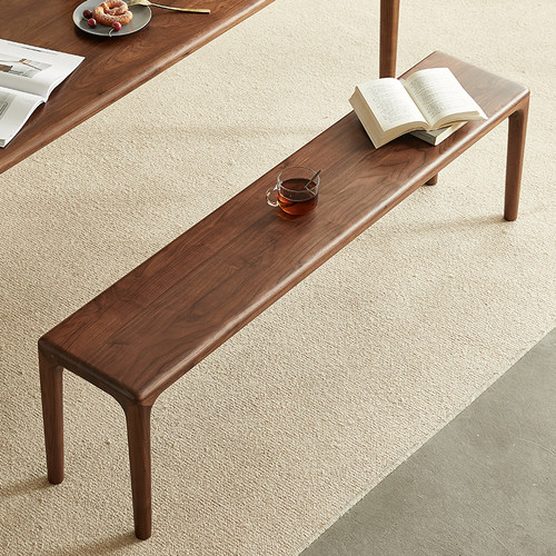 yamoo黑胡桃木长条凳床尾凳