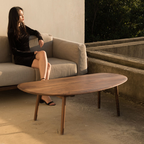 意式极简北美黑胡桃木茶几