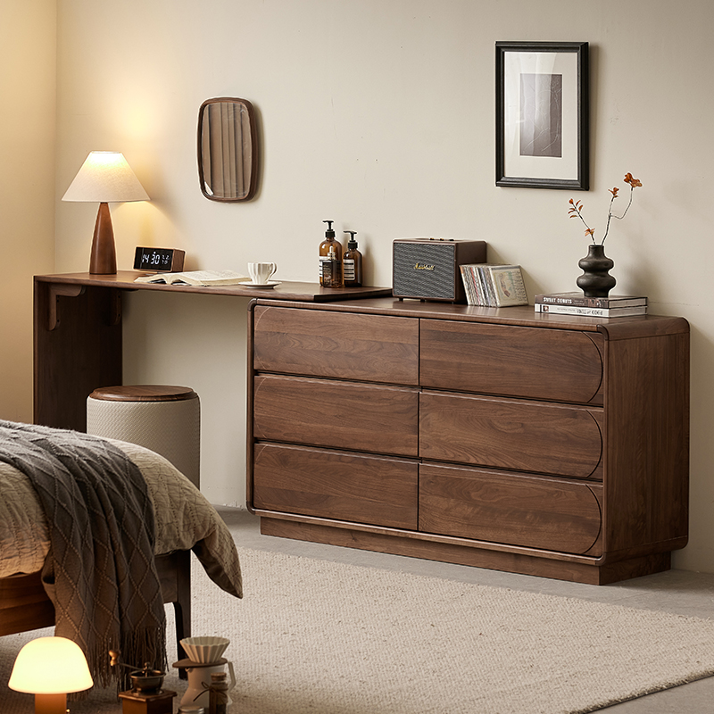 yamoo北美黑胡桃木梳妆台