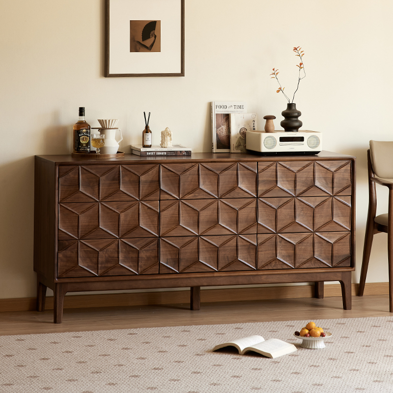 创意九斗柜yamoo黑胡桃木斗柜