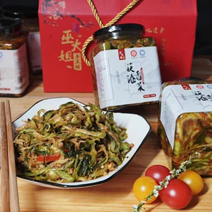 荻港巫大姐香菜700g瓶装安徽芜湖繁昌特产荻港香菜香辣菜泡菜咸菜