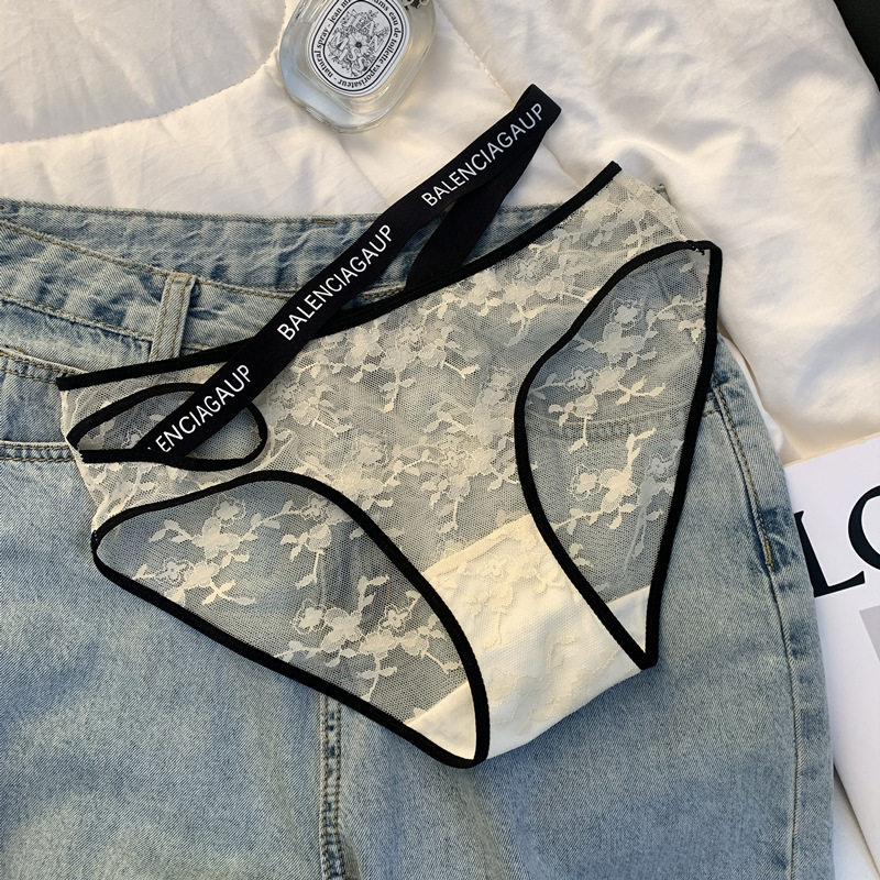 日系蕾丝内裤女性感纯欲风无痕绑带镂空女生黑色低腰短裤夏三角裤,女士内衣/男士内衣/家居服,女三角裤,淘宝优惠券,粉丝福利购,淘宝优惠卷