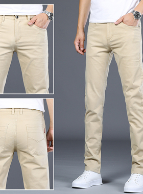 2025新款休闲裤男士修身小直筒裤子韩版潮流百搭纯棉长裤纯棉透气