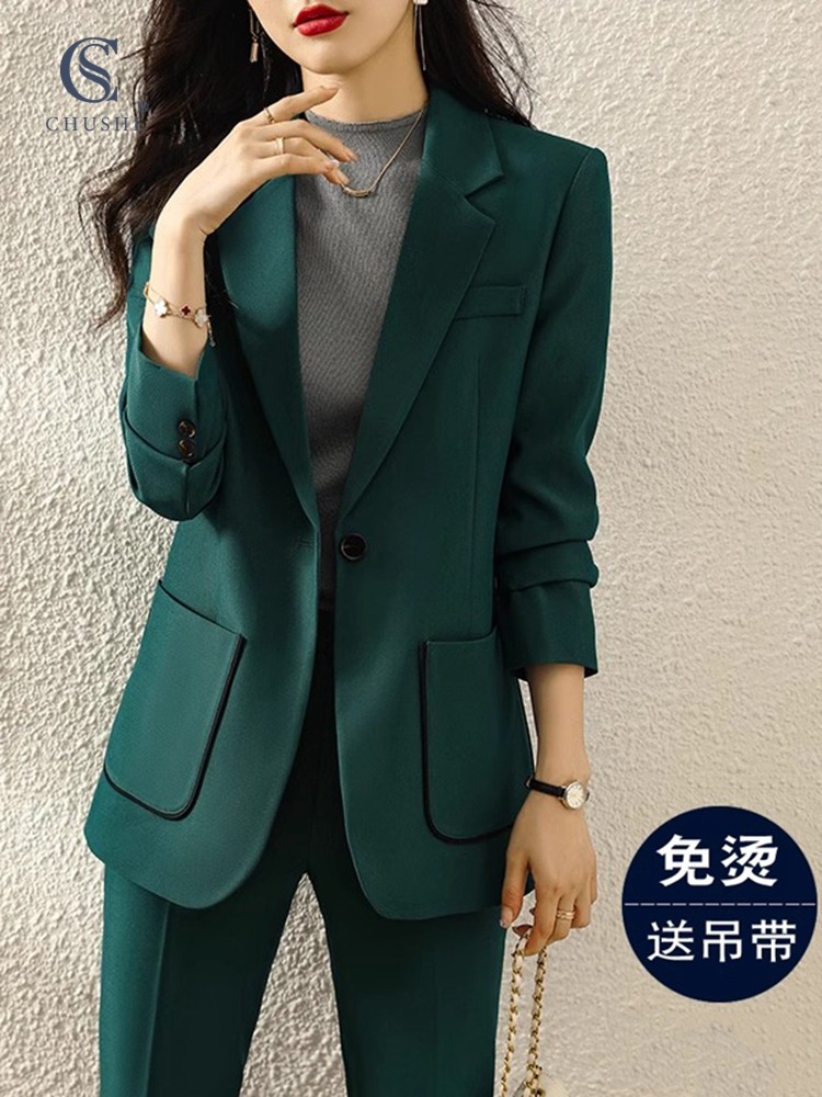 2025新款黑色西装外套女春秋季休闲上衣高级感小个子西服职业套装