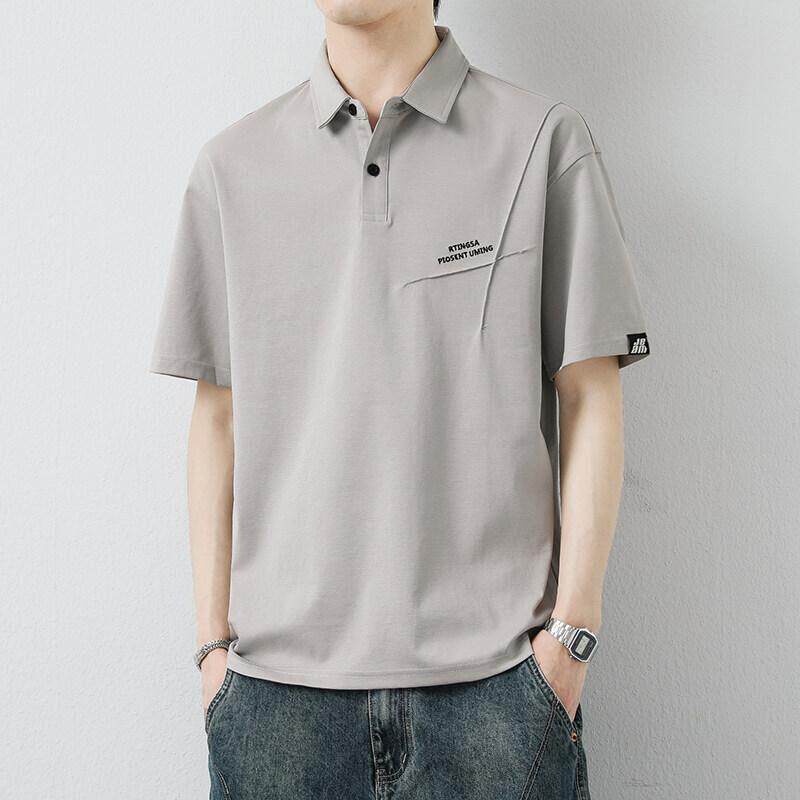 日系翻领短袖POL衫男款夏