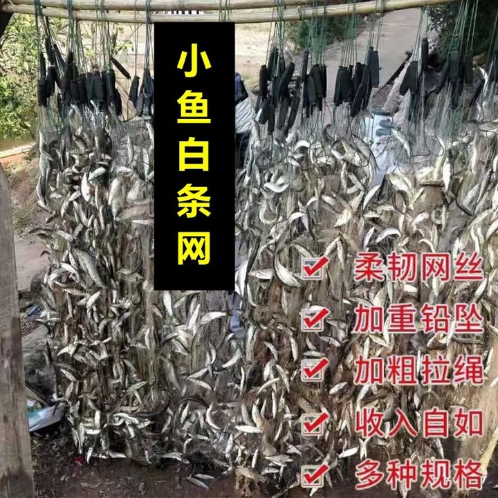 新品粘网丝网渔网三层沉网单层浮网捕鱼网鲫鱼鲤鱼鲢鳙白粘网挂网