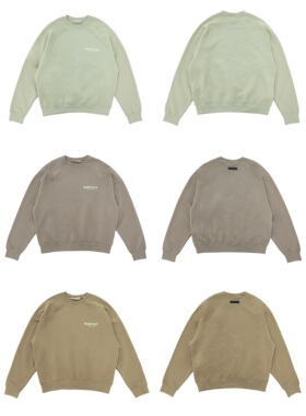 FEAR OF GOD ESSENTIALS 22SS植绒小字母圆领宽松卫衣男女同款3色