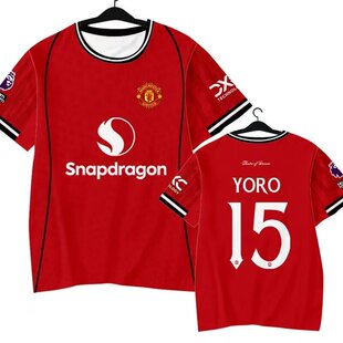 2026年曼联队服红色短袖 速干运动衣足球风圆领球衣 T恤男女球迷版