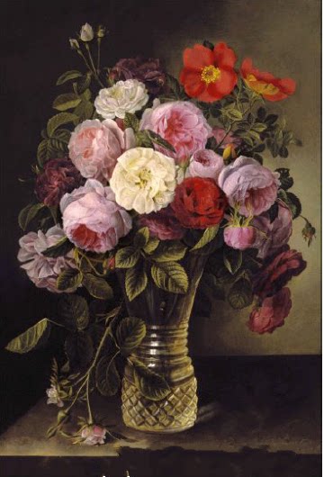 美国gk图纸★dmc十字绣线材料包花卉油画《 gk-1956》