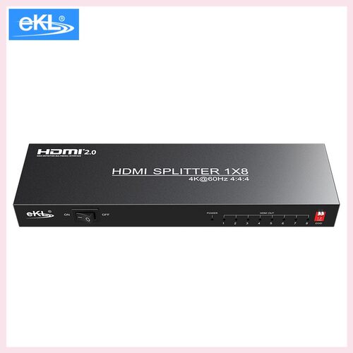 全新ekl-UH08hdmi2.0分配器1进8出高清4k*2k60hz支持HDCP2.2一分
