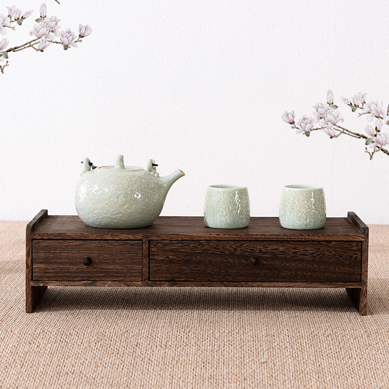 实木茶壶架桌面杯托博古架增高架