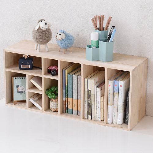 实木画笔收纳盒办公桌书柜置物架