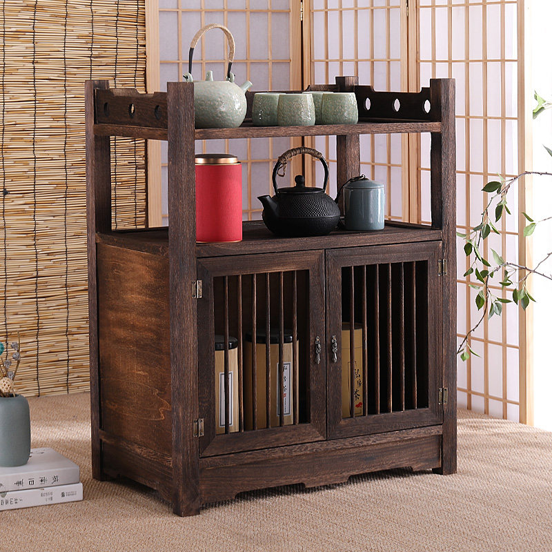 实木茶叶储藏柜茶具架置物架普洱茶饼柜茶水柜客厅酒柜餐边柜边柜