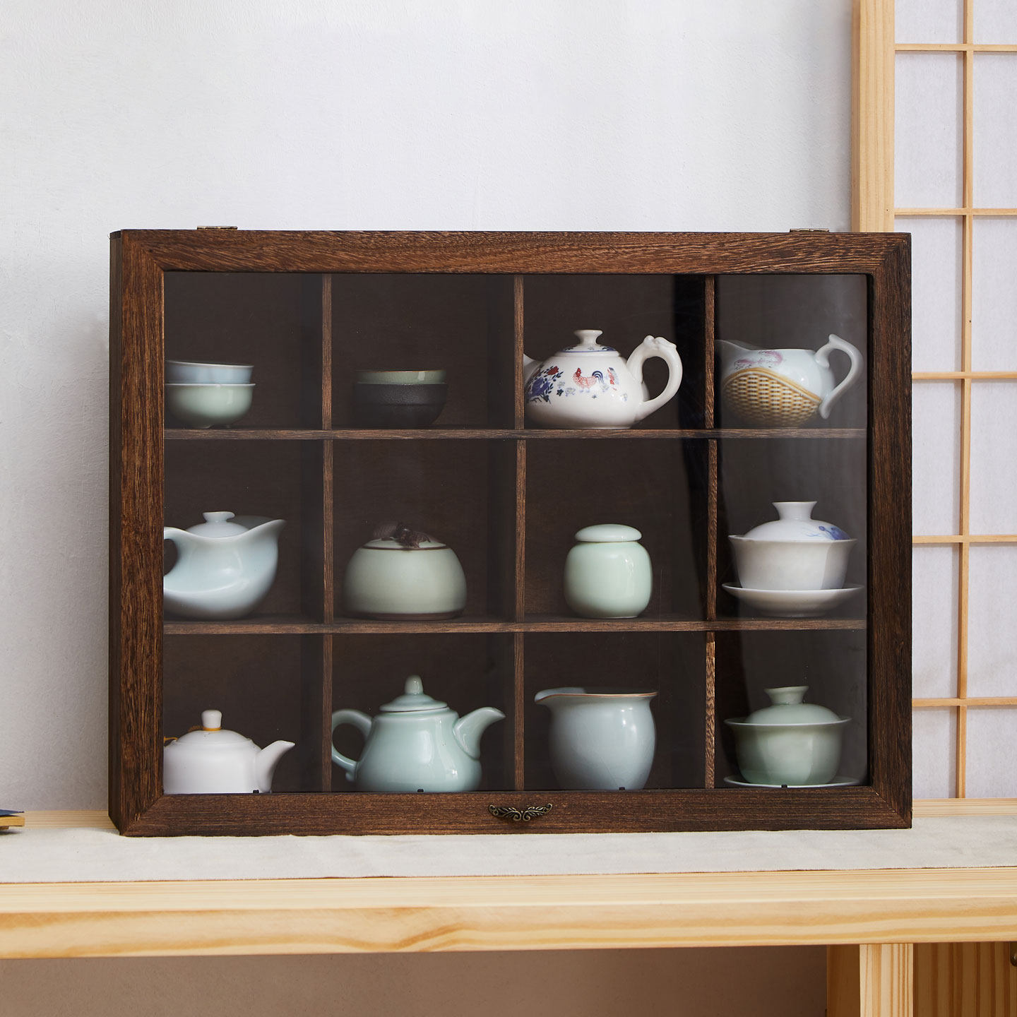 实木茶杯架茶壶茶具防尘格子收纳柜置物架首饰小博古架壁挂多宝阁,餐饮具,茶道/零配,淘宝优惠券,粉丝福利购,淘宝优惠卷