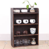 烧桐木实木茶杯架子多宝阁置物架收纳柜茶壶博古架茶具配件可壁挂